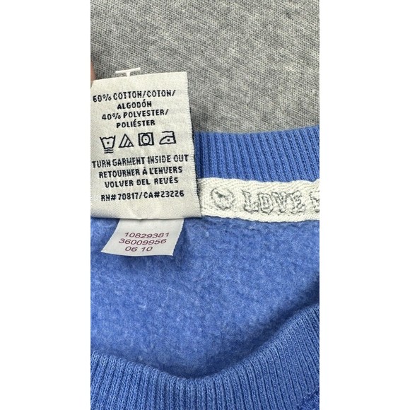 Women’s Victoria’s Secret PINK‎ sweatshirt Crew Neck Blue Logo Pull Over - Picture 6 of 6